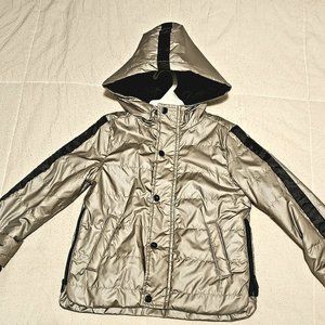 Sovereign Code  Boy's 4 Metallic Silver Black Troy Quilted Hooded Jacket